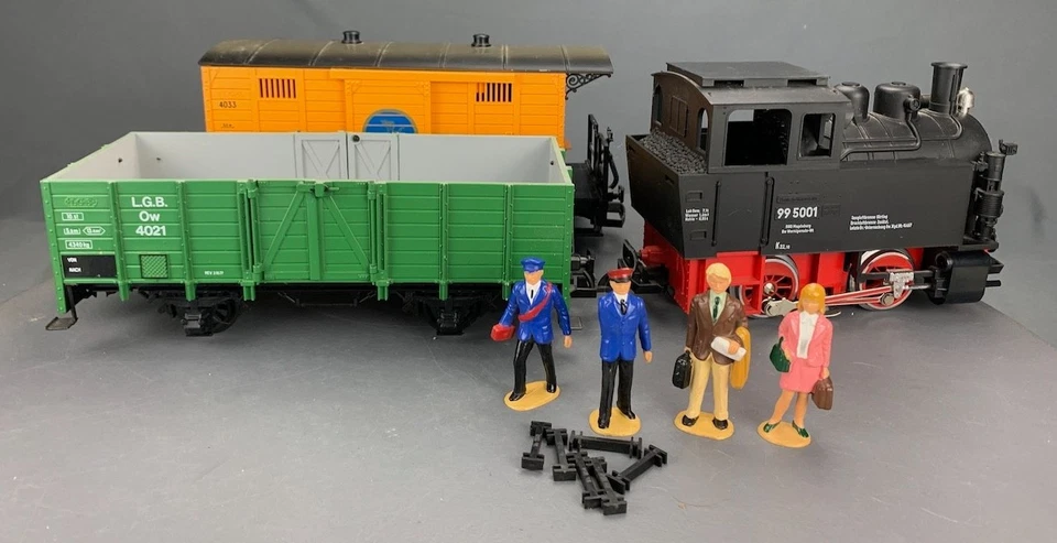 G Scale LGB Freight Set, DR #995001 Steam Locomotive & Two Cars G1024 - Image 3 of 4