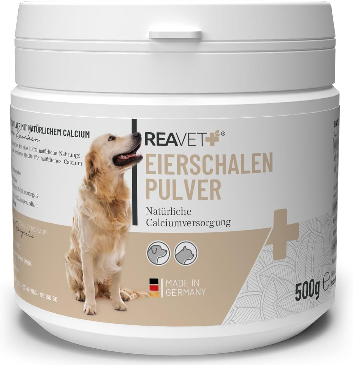 Guscio d'Uovo in Polvere 500g | Supporto Ossa e Denti Cani e Gatti