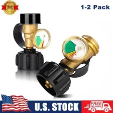 1-2PCS Brass Adapter Gauge for Propane Tank RV Grill Gas Level Meter Indicator