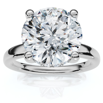 Zertifizierter 3 1/10 kt versteckter Halo Diamant Verlobungsring 14 kt Gold Lab Grown