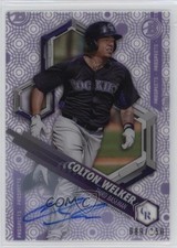 2018 Bowman High Tek Prospects Purple Rainbow Diffractor Colton Welker Auto 5c2