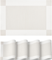 Beige Pvc Platzsets 4Er Set, 30X45Cm Tischsets Waschbar Schmutzabweisend Hitzebe