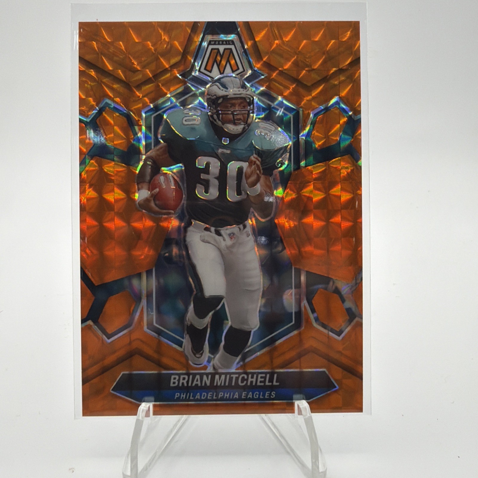 2024 Panini Mosaic - Brian Mitchell #227 Orange Mosaic Prizm /199