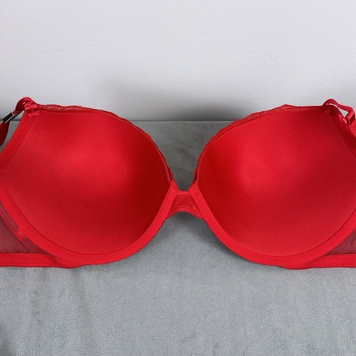 New Victoria’s Secret Push Up Bra Size 38DD Red Gold Underwire Lined Molded NWT - Picture 7 of 12