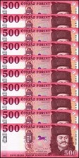 Hungary 500 Forint, 2022, P-202a.2, UNC X 10 PCS