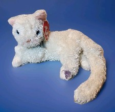 Vintage Ty Beanie Baby Starlett Cat  Jan. 9, 2001  White Cat Plush