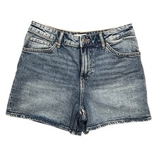 H M Medium Wash High Rise Waisted Denim Jean Shorts Womens Size 6 NEW