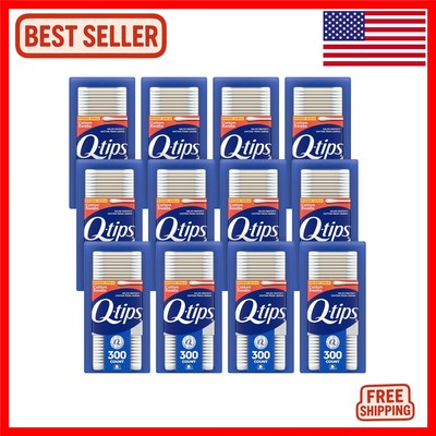 Luxury Antimicrobial Cotton Swabs - 300 Count Pack of 12 for Ultimate Beauty ...