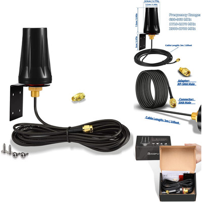 Bingfu 4G LTE Antenne Außenmontage 5dBi SMA Stecker wasserdicht