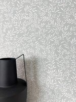 Newroom Vliestapete Grau Weiß BläTter Zweige Floral Romantisch Schlafzimmer