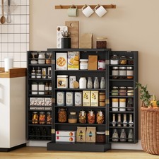 Freestanding Kitchen Storage Cabinet, Kitchen Cupboard with Adjustable Shelves