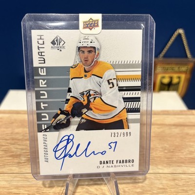 2019-20 UD SP Authentic Future Watch Auto RC Dante Fabbro /999 Predators FWA