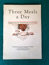 VTG 1930s Three Meals A Day Booklet, Promo For Metropolitan Life Insurance Co.