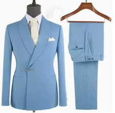 Mens Suits Shawl Lapel Blazer Business Wedding Tuxedo Bestman Bespoke Workwear