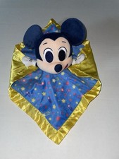 DISNEY MICKEY MOUSE SECURITY BLANKET LOVEY BIG HEAD B5