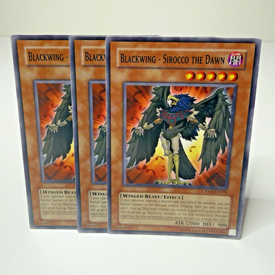 #ad 3x Yugioh Blackwing Sirocco the Dawn CRMS EN010 Common LP NM 💎 $2.43