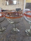 4  Mexican  Margarita or Sangria  Red & Orange Rim Hand Blown Glasses stemmed — photo 3
