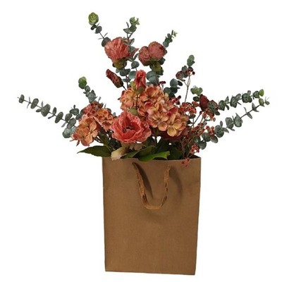 Kunstblumenstrauß Bouquet FarbMix 60 cm mit Dekotüte 11-teilig - SPÄTSOMMER
