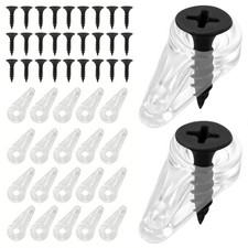 50 Pack Glass Cabinet Door Panel Retainer Clips, Cabinet Glass Retainer Clips...