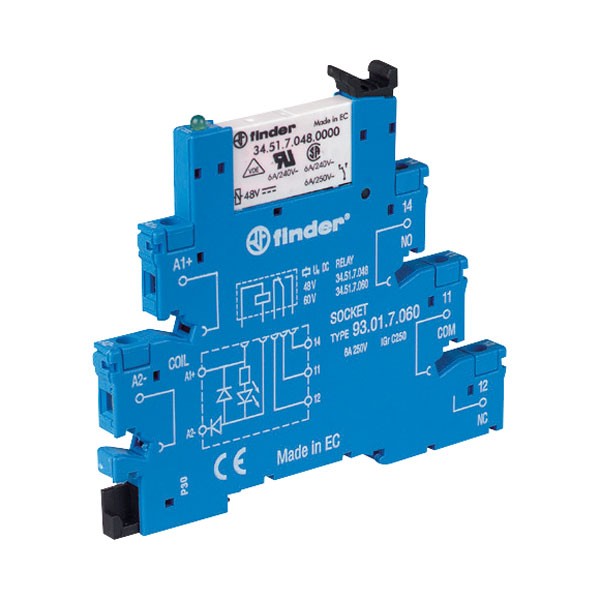 Finder Interface Relay Module 6VDC 6A SPCO Screw Terminals