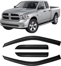 Window Rain Guards Visors for 2009-2018 Dodge Ram 1500 Quad Cab, Out-Channel ...