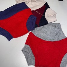 3 Handmade Upcycled Pure Wool Diaper Covers - XS Preemie-3M 5-10 lb Imperfect