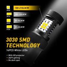 2X Super Bright LED 1156 P21W 7506 Reverse Backup Light White Bulb 6000K Canbus