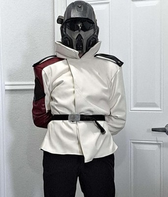 Helldiver UF-16 Inspector Truth Enforcer White & Red Two-tone Leather Jacket