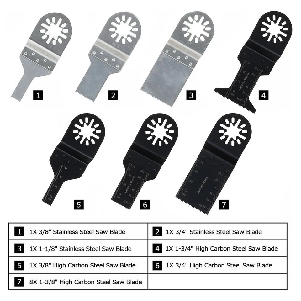 100 Tlg Multifunktionswerkzeug Zubehör Für Bosch Makita Multitool Werkzeug Set - Bild 2 von 4