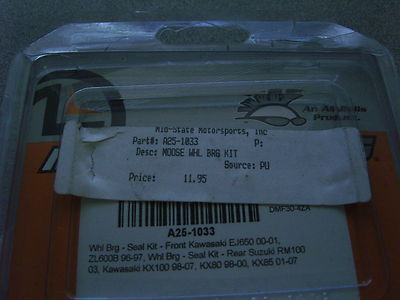 NOS Moose Kawasaki Wheel Bearing Seal Kit 98-07 KX100 96-97 ZL600