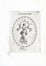 Rare Antique Print-HORE-HOUR-MYTHOLOGY-Pl. 148-Agostini-Battista-1657