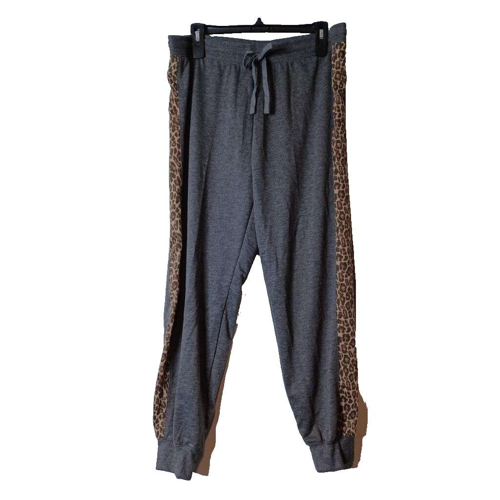 SPLENDID Gray Leopard Pattern Elastic Waist Jogge… - image 1