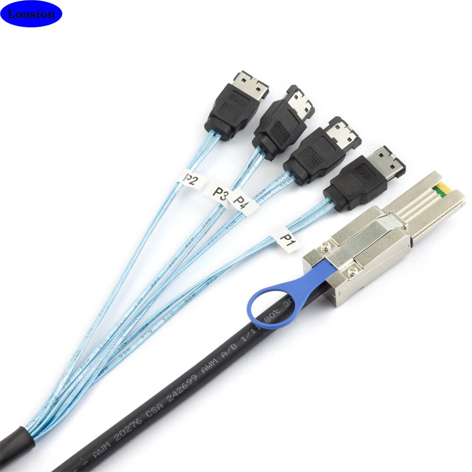 MINI SAS SFF-8088 26P to 4X E-SATA 7P Female Server Hard Drive Connection Cable - Image 4 of 4