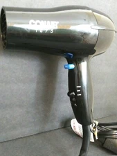 ConAir Hair Dryer Womens Mens Boys Girls Turbo Black 2 Settings 1875 Watts USED