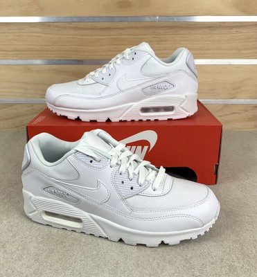 Nike Air Max 90 Essential Triple White 537384 111 Leather Men's 7 / Womens  8.5 | eBay
