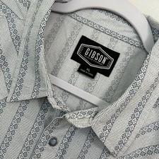 Gibson Trading Co Mens XL Western Shirt Blue Pearl Snap Pockets Country Cowboy