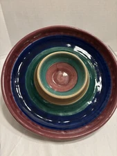 Redonna 2000 chip n dip dish multi colored rounds (b-31)