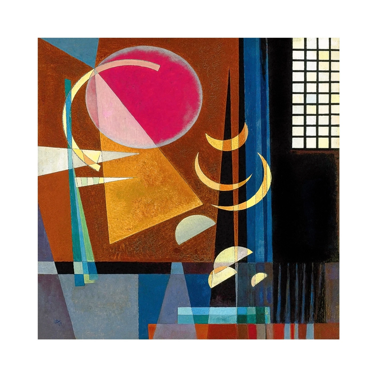 Kandinsky, Sharp Quiet, Scharf-Ruhig, 1927, Semi-Metallic Gloss, 20" x 20" - Picture 1 of 10