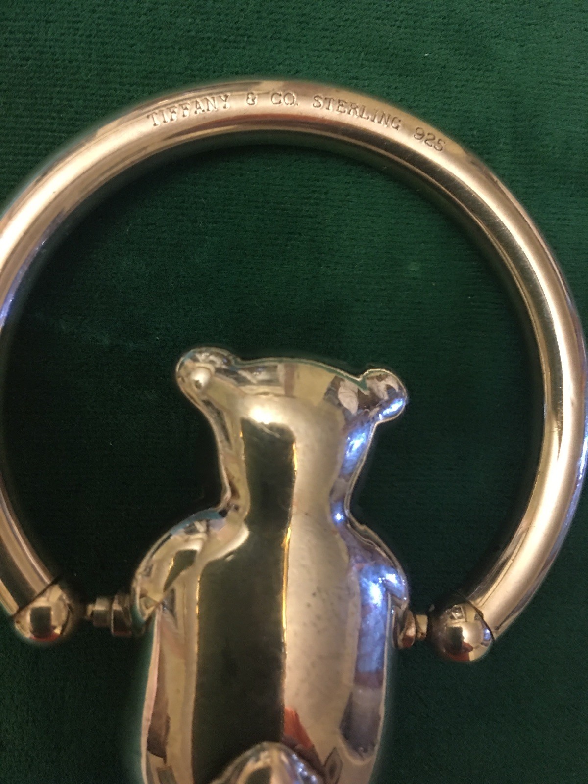 Vintage tiffany co sterling silver baby rattle Gem