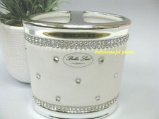 BELLA LUX WHITE CRYSTAL Rhinestone DOUBLE TOOTHBRUSH Holder Bathroom Bath