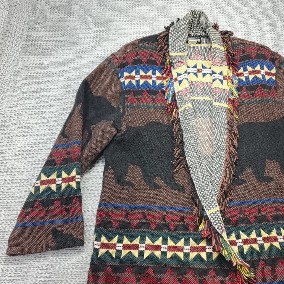 VTG Wrapper Jacket Wrap Womens One SIze Aztec Print Southwestern Coat USA Made - Image 3 of 4