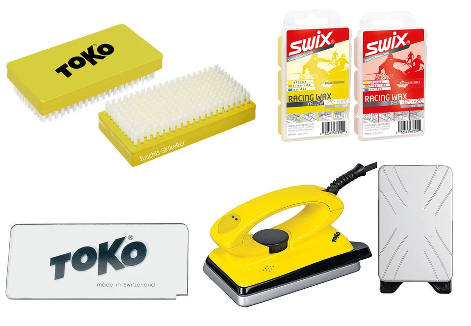 Toko Skiwax Set 5-teilig mit Bügeleisen ALPIN - NORDIC - BOARD