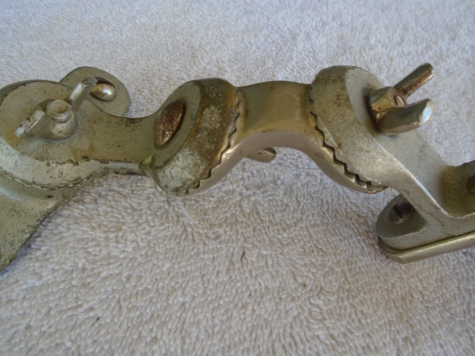 VINTAGE 1940's LEEDY BASS HOOP HEAVY DUTY RATCHET TOM TOM HOLDER DOUBLE LINK-VG! - Image 3 of 4