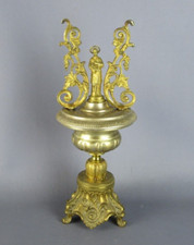 Puntale ottone da processione santo con aureola arte sacra vintage XX Sec.