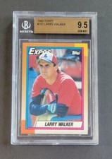 Larry Walker 1990 Topps RC BGS 9.5 Gem Mint Rookie MLB HOF 
