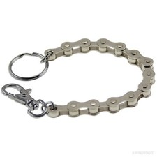 GSXR YZF CBR ZX Ninja Mini Motorcycle Linked Chain Key Ring Bracelet Silver