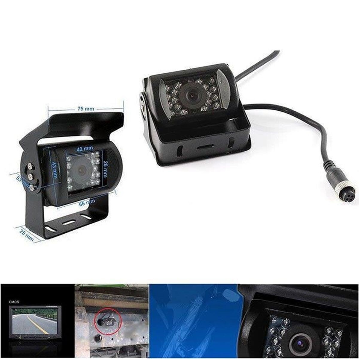 Caméra de recul étanche IP66 avec 18 LED infrarouges vision nocturne - 2