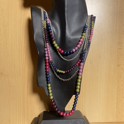 Unbranded Layered Beaded and Chain Necklace