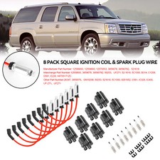 8 Pack Square Ignition Coil & Spark Plug Wire Für Chevy GMC 4.8L 5.3L 6.0L  F14