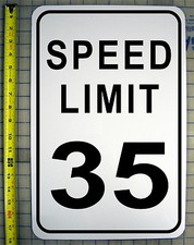 SPEED LIMIT 35 MPH SIGN 12" X 18" ALUMINUM